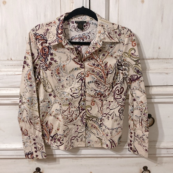 Vintage Grace Elements Women's Size S Floral/Paisley Print Button Down Shirt - Picture 1 of 4